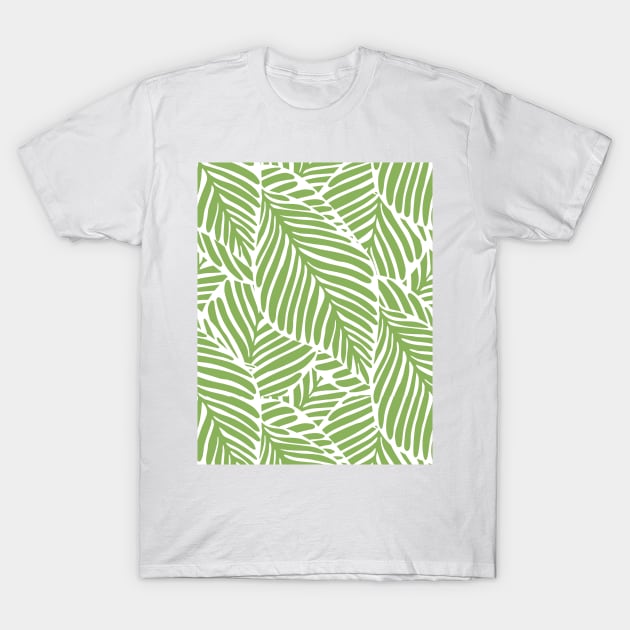 Green Foliage Pattern T-Shirt by kriitiika